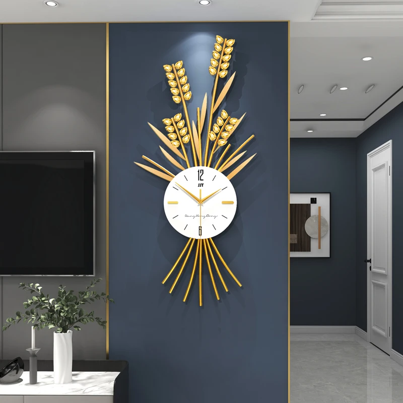 

Living Room Art Mural Clock Wall Luxury Big Size Interior Modern Cute Aesthetic Wall Watch Nordic Horloge Ornaments Home Decor