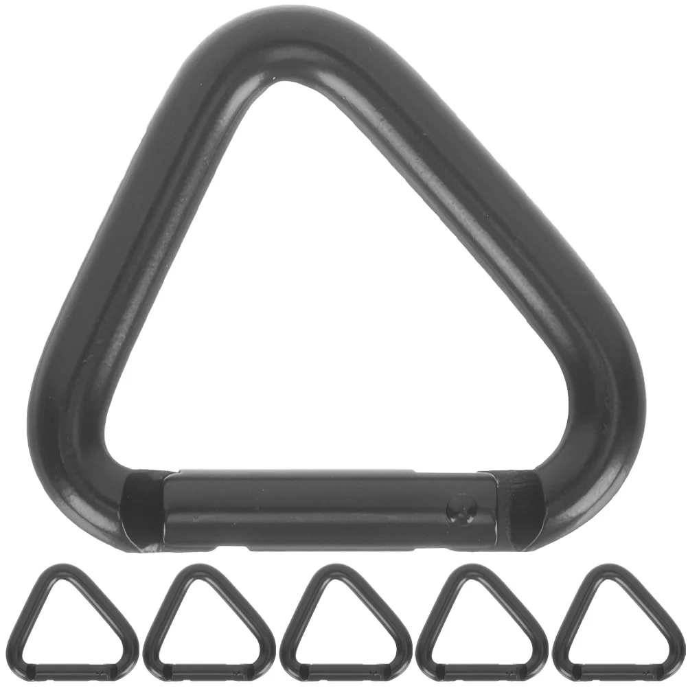 

6 Pcs Carabiner Triangle Climbing Carabiners Heavy Duty Small 500X450X080CM Black for Travel