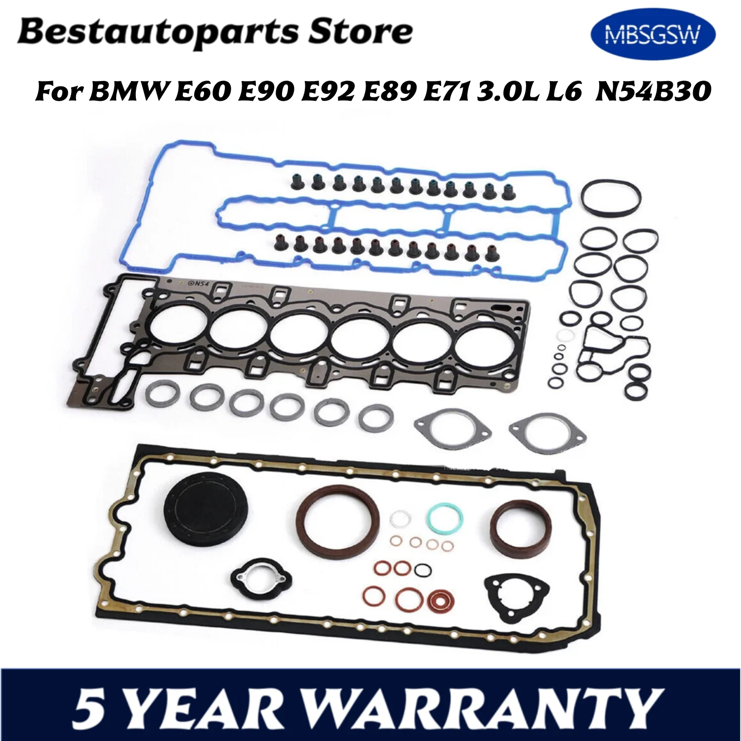 Engine Cylinder Head Full gasket set For 08-18 2.5 3.0 T L BMW N52B25 N52B30 N53B30 N54 N55B30 135i X1 X3 X4 X5 X6 2.5L 3.0L