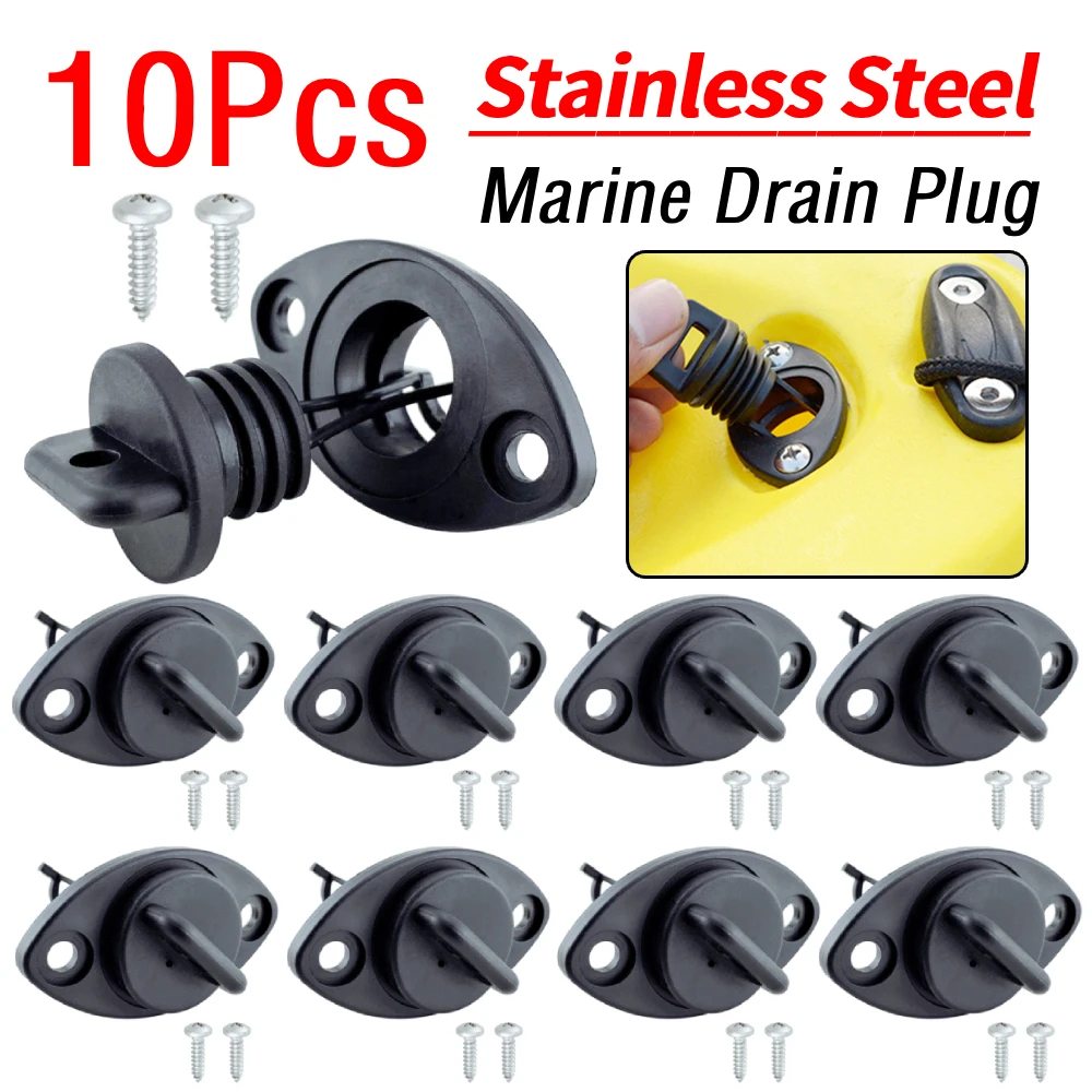 10 قطعة الفولاذ المقاوم للصدأ مركبة بحرية Garboard قابس التصريف طوف كاياك المسمار ختم المقابس استبدال حجم قياسي خيط خشن