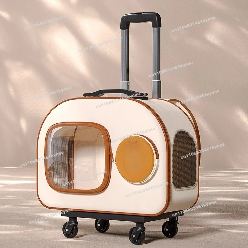 Cat Bag for Going Out Portable Pet Trolley Case Cat Backpack Dog Stroller Travel Capsule