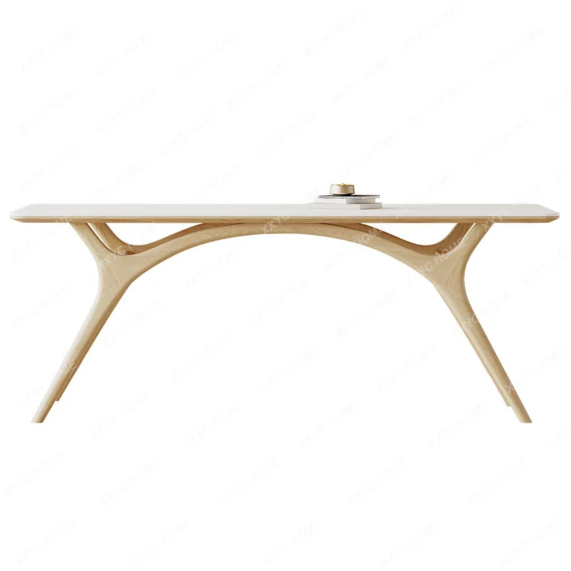 

Simple Small Apartment Ash Home Cream Style Rectangular Dining Tables and Chairs