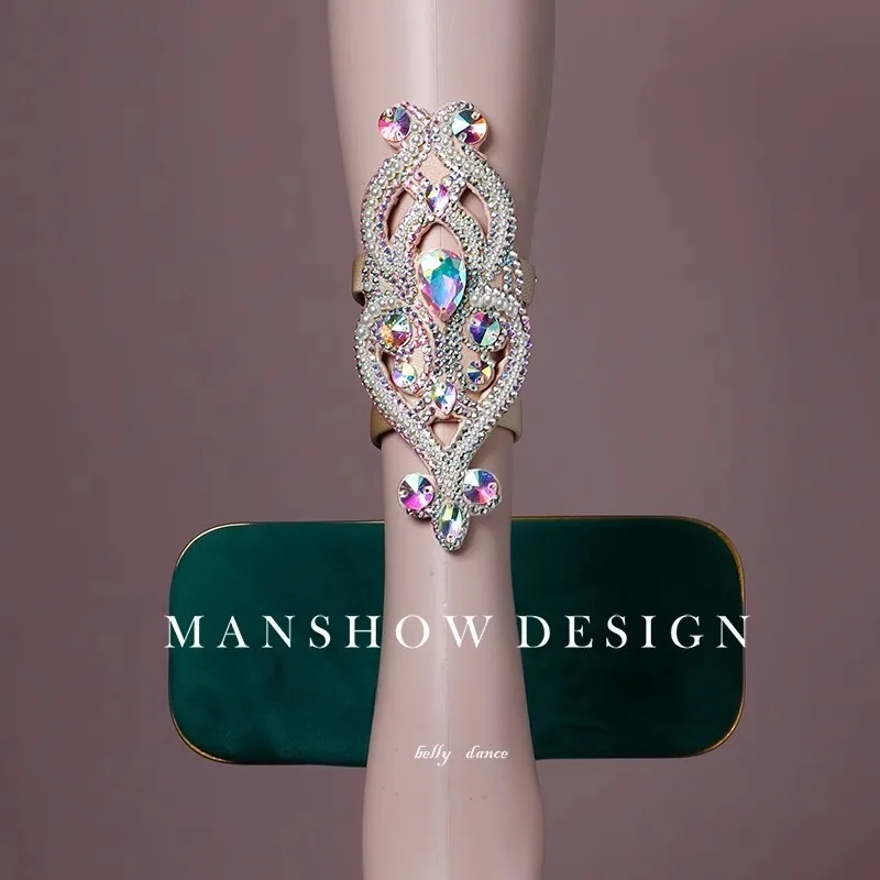 

Customized Belly Dance Performance Accessories Versatile Foot Accessories Sparkling Diamond Bead Embroidery Leg Rings Foot Rings