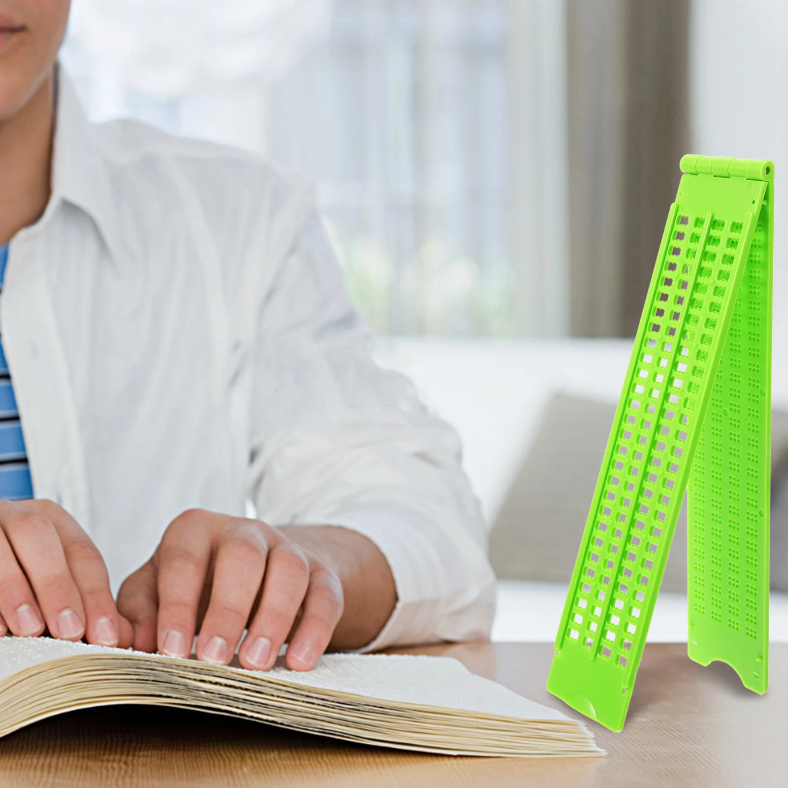 1 مجموعة قابلة لإعادة الاستخدام طقم الكتابة قوي خفيفة الوزن برايل الأصابع ل أعمى البلاستيك برايل مجلس ستايلس أداة الرعاية الصحية #2