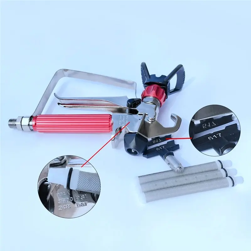A96I-Easy Operation Airless Paint Spray Gun Set With 517 Nozzle Hand-Twist Protective Cover