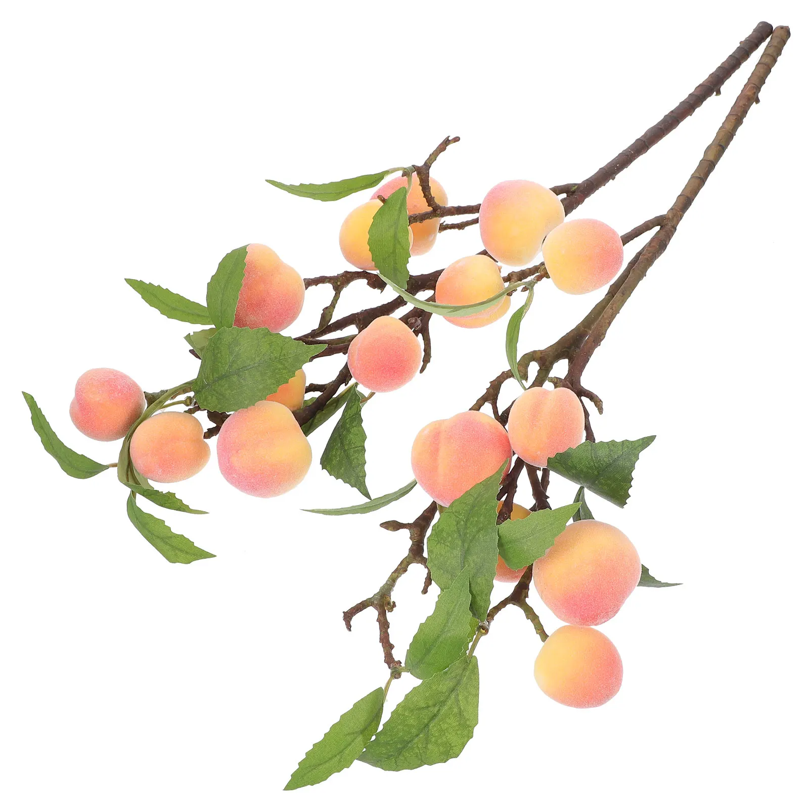 

2pcs Peach Fake Fruit Branches Branches Fruit Stems Decoration Fake Flower Arrangement Home Office Hotel Decor