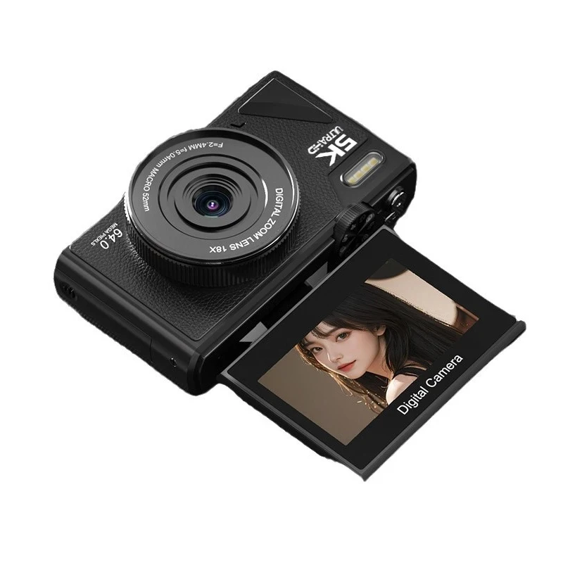 كاميرا 5K للتصوير الفوتوغرافي 64MP Vintage Vlog Video You Recorder كاميرا أنبوبية 18X كاميرا تكبير رقمية 3 بوصة شاشة قابلة للطي مع فلاش