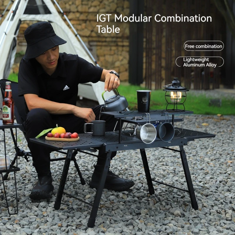 Outdoor IGT Combat Style Portable Folding Table Camping Table and Chair Multifunctional Expansion Tea Table Camping Table