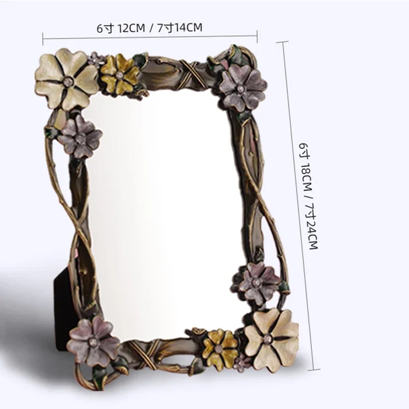 Standing Vintage Table Makeup Decorative Mirror Bathroom Macrame Decoration Standing Mirrors Make Up Espejo Tocador Home Decor