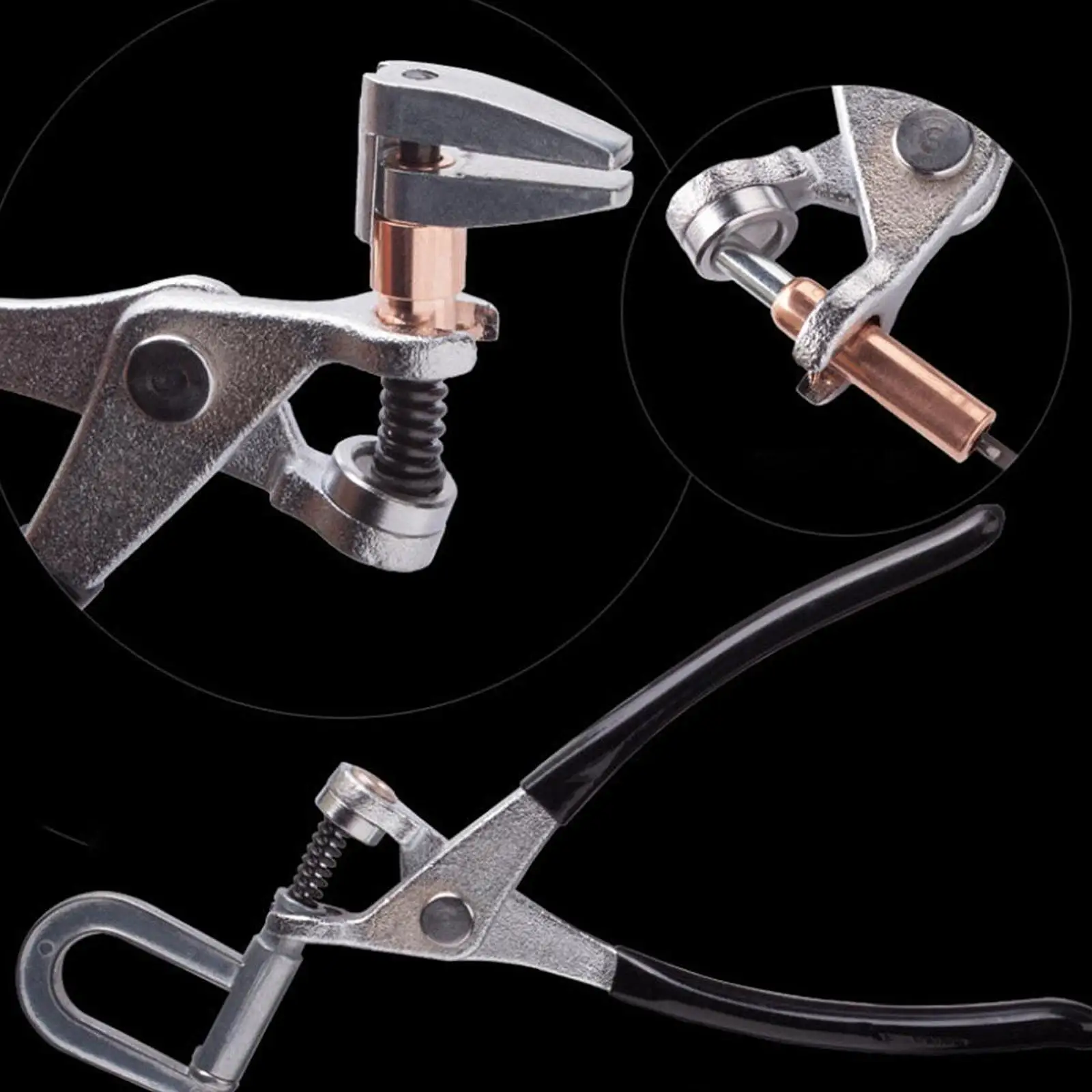 ergonomic-cleco-plier-high-strength-easy-grip-aircraft-tool-silver-black-for-aircraft-repair