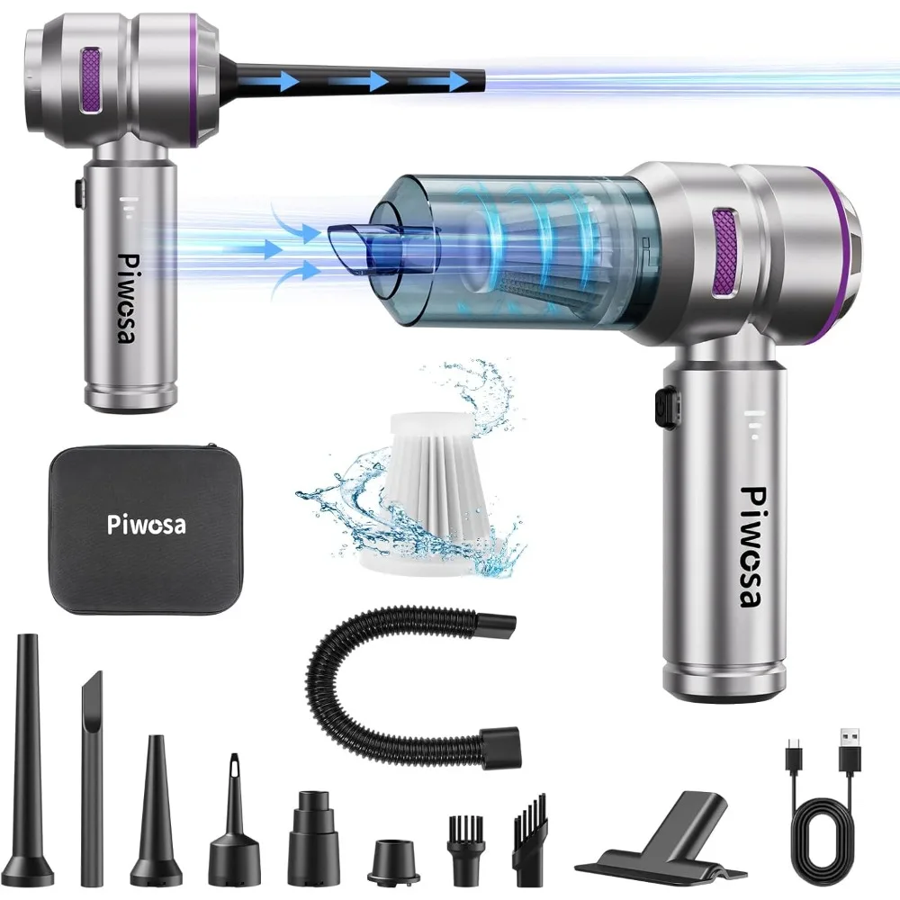 

Handheld Vacuum Cordless, Car Vacuum Cleaner with Brushless Motor, Strong Suction Vacuum & Compressed Air Dusters with LED Light