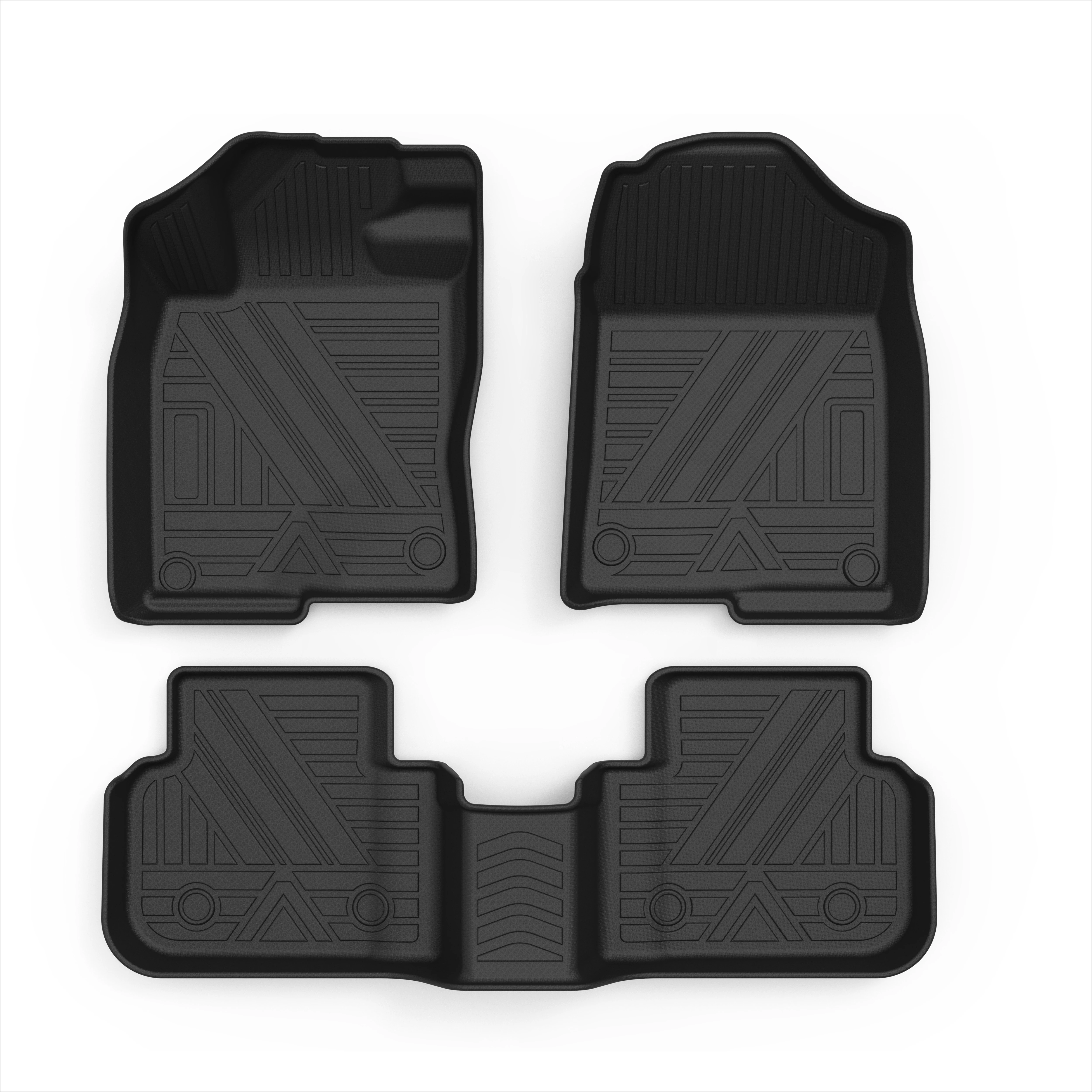 

GA 3-Piece Non-Skid Black TPE Car Foot Mat Interior Mats for CIVIC 2023-2025 All-weather Car Mat