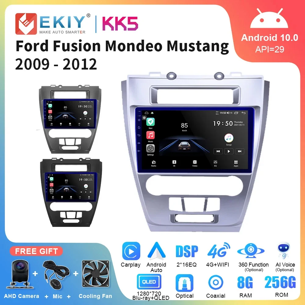 

Автомагнитола EKIY KK5 на Android 10 для Ford Fusion, Mondeo, Mustang 2009-2012, GPS-навигатор, проигрыватель мультимедиа, стерео, 2 Din, DVD