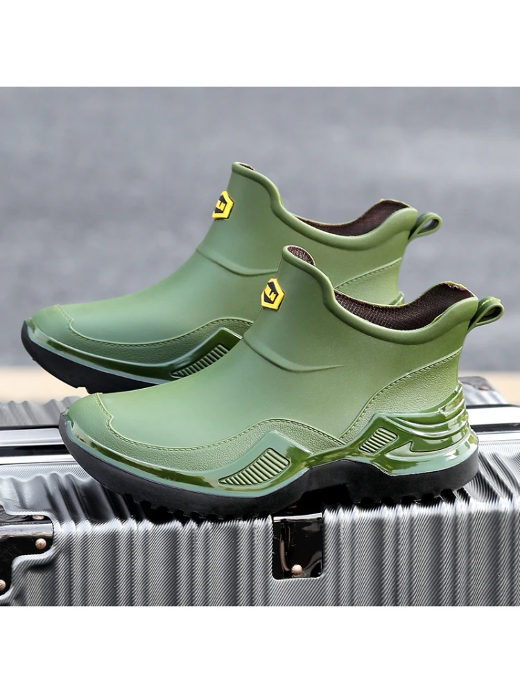 Botas de Lluvia Deportivas Impermeables Unisex, Antideslizantes, con Gel en el Tobillo, Cubre Calzado de Goma, para Parejas