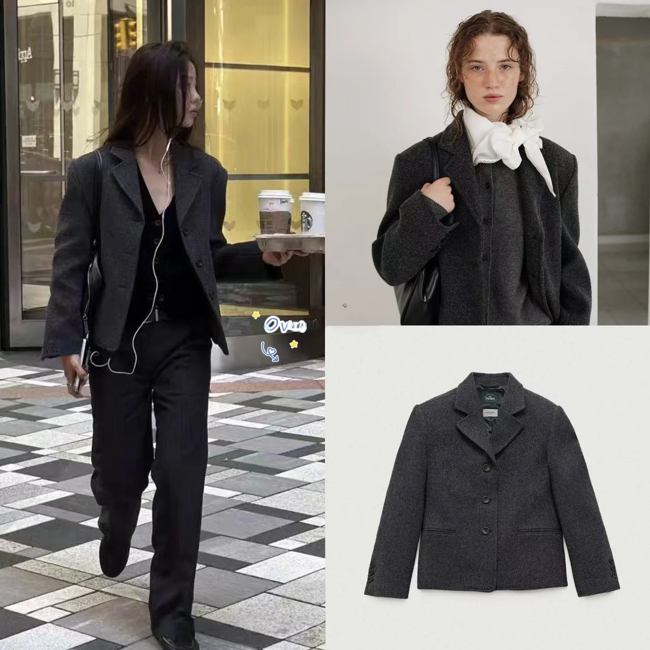 

Классический женский шерстяной пиджак на одной пуговице с отложным воротником, свободного кроя, для офиса, теплый, с длинными рукавами, однотонный