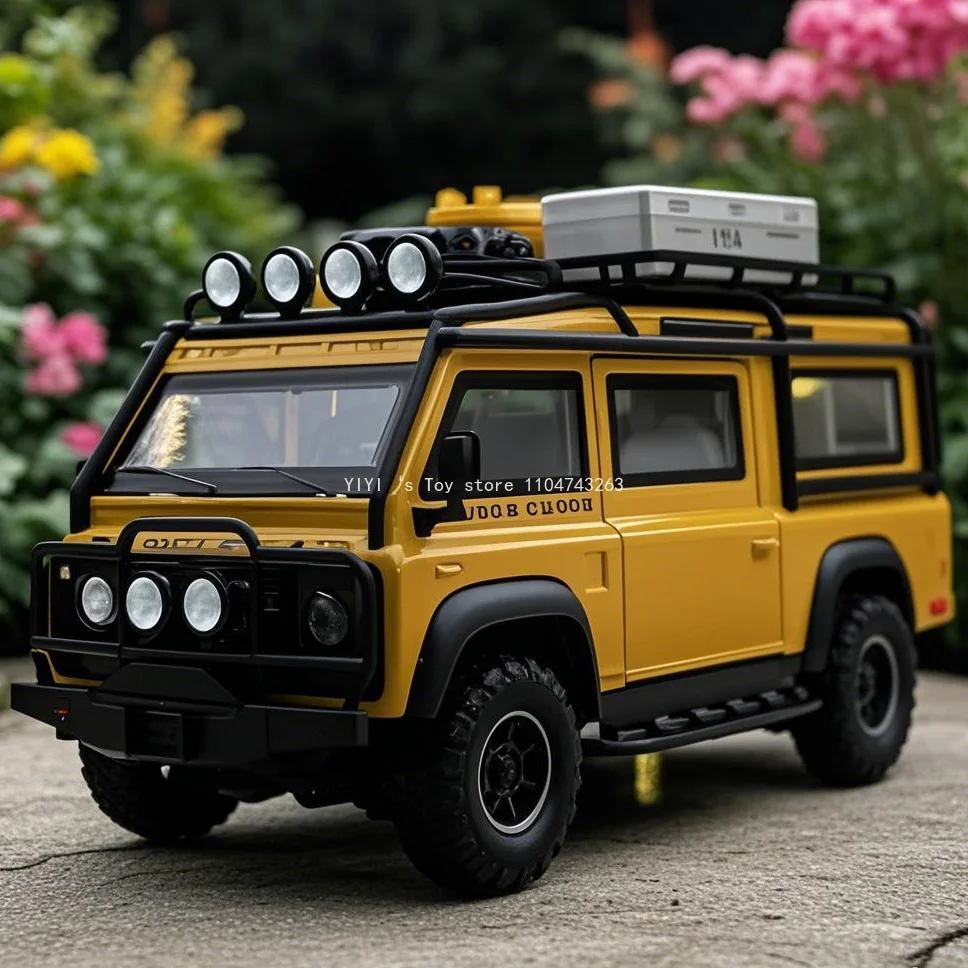 

1:32 Land Rover Defender Van Off-Road Vehicle Alloy Miniature Scale Car Model Diecast Metal Sound＆Light Children Toy 30
