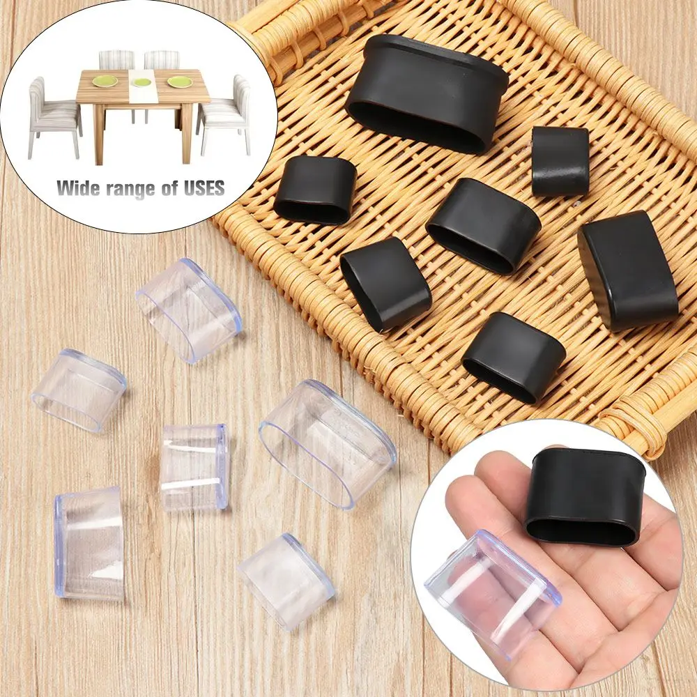 4Pc Oval Shape Chair Leg Caps Non-Slip Furniture Table Covers Rubber Feet Protector Pads Furniture Parts