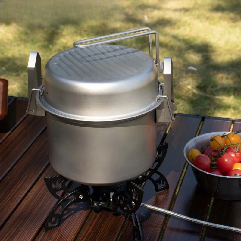

Outdoor 304 stainless steel multi-functional cooking frying pan, stewed rice micro-pressure pan