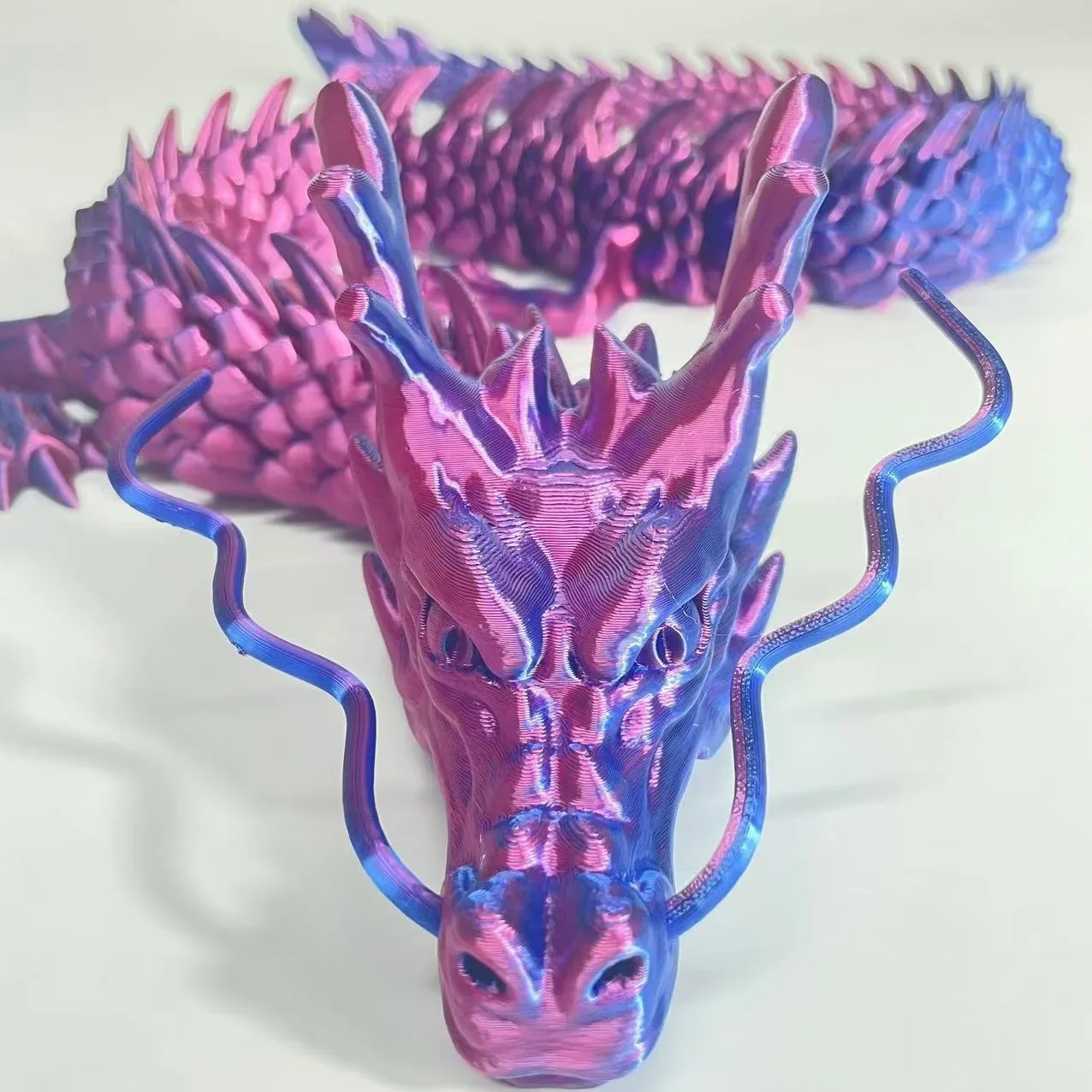 NONE 90 cm 3D-gedruckter chinesischer Drache, Ganzkörpergelenke, die sich bewegen können, Heimtextilien und Dekorationen wert, die kreatives Spielzeug sammeln 6