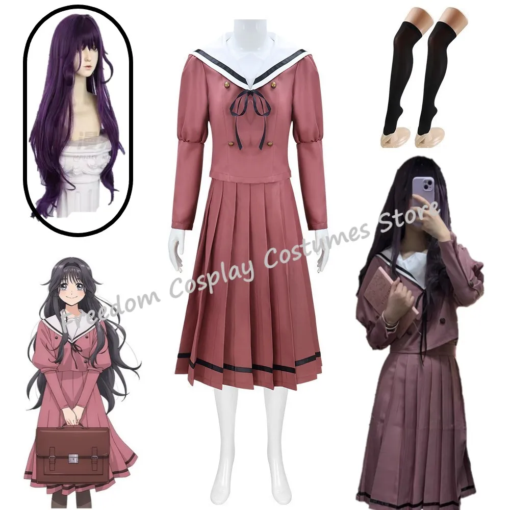 

Anime The Fragrant Flower Blooms with Dignity Waguri Kaoruko Cosplay Costume School Uniform Wig Woman Sailor Uniform JK Suit