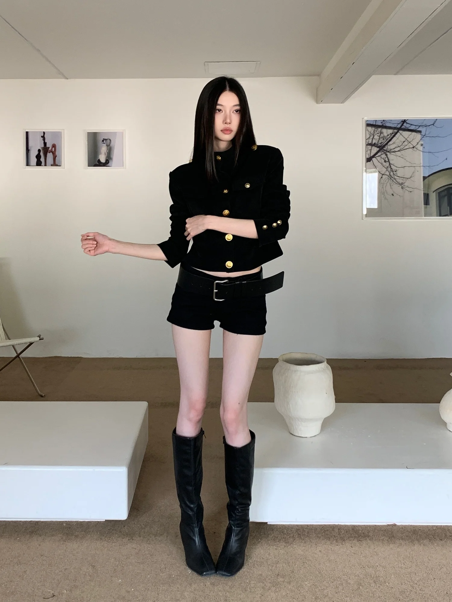 

Винтажная куртка MOXI из вельвета и замши с воротником-стойкой, облегающая, из эмбоссированной ткани, верхняя одежда, ретро-стиль, повседневная, из полиэстера...