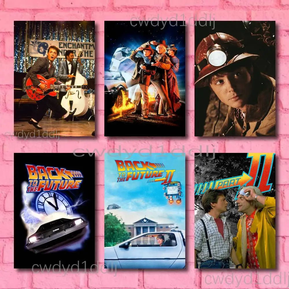 B-Back To The Future Delorean Poster HD Canvas Wall Art Waterproof Print For Bedroom Living Room Home Decor Gift