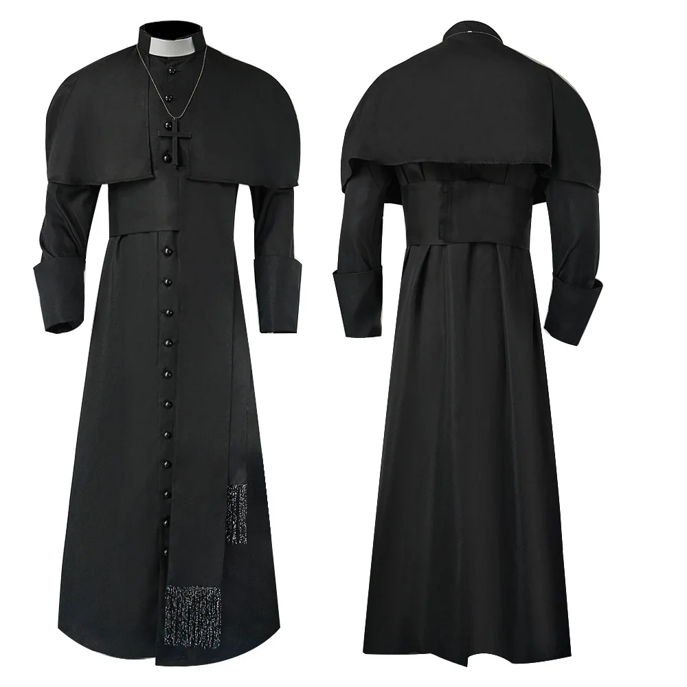 Clergy Men Cassock Priest Costume Bishop Roman Catholic Church Soutane Pope Pastor Father Mass Missionary Robes Outfit