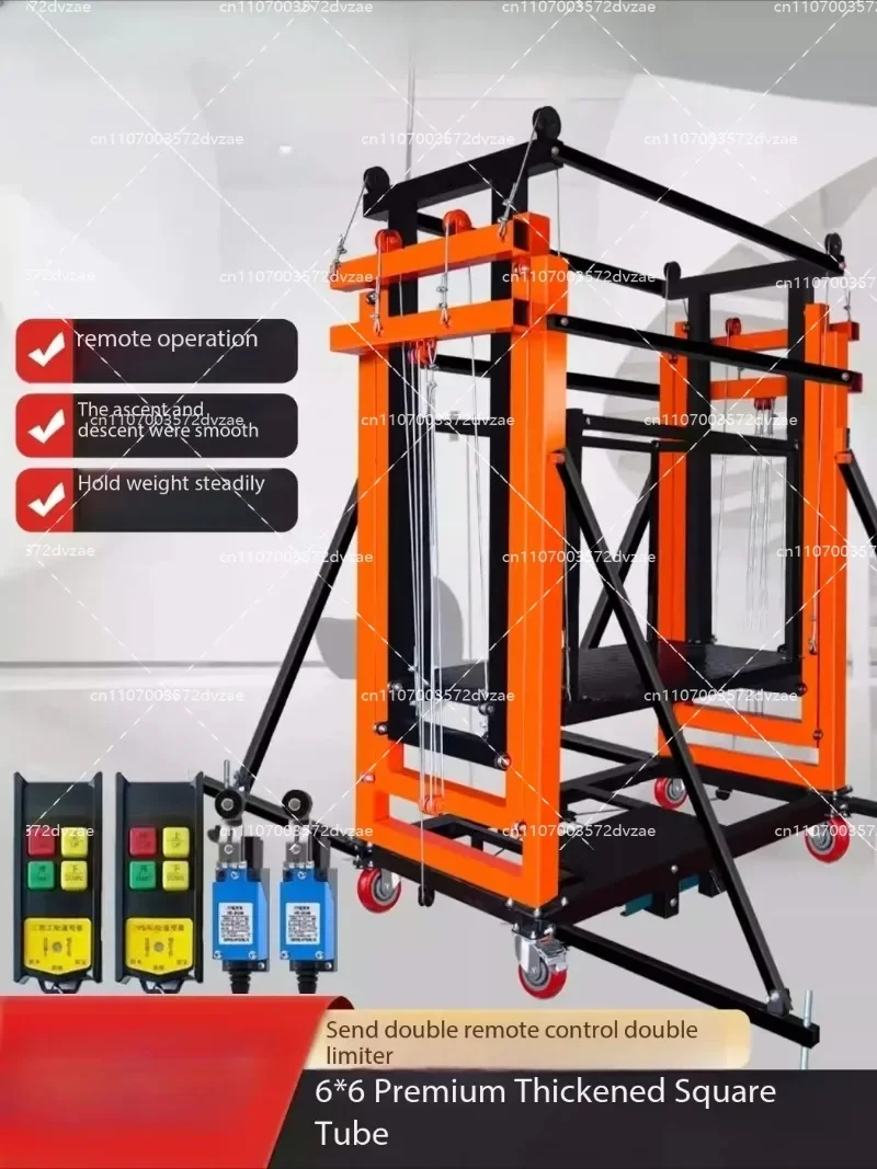 4M Electric Scaffolding Heavy-Duty Remote Control Hoist Foldable for Indoor Outdoor Construction Site Mobile Lifting Decoration