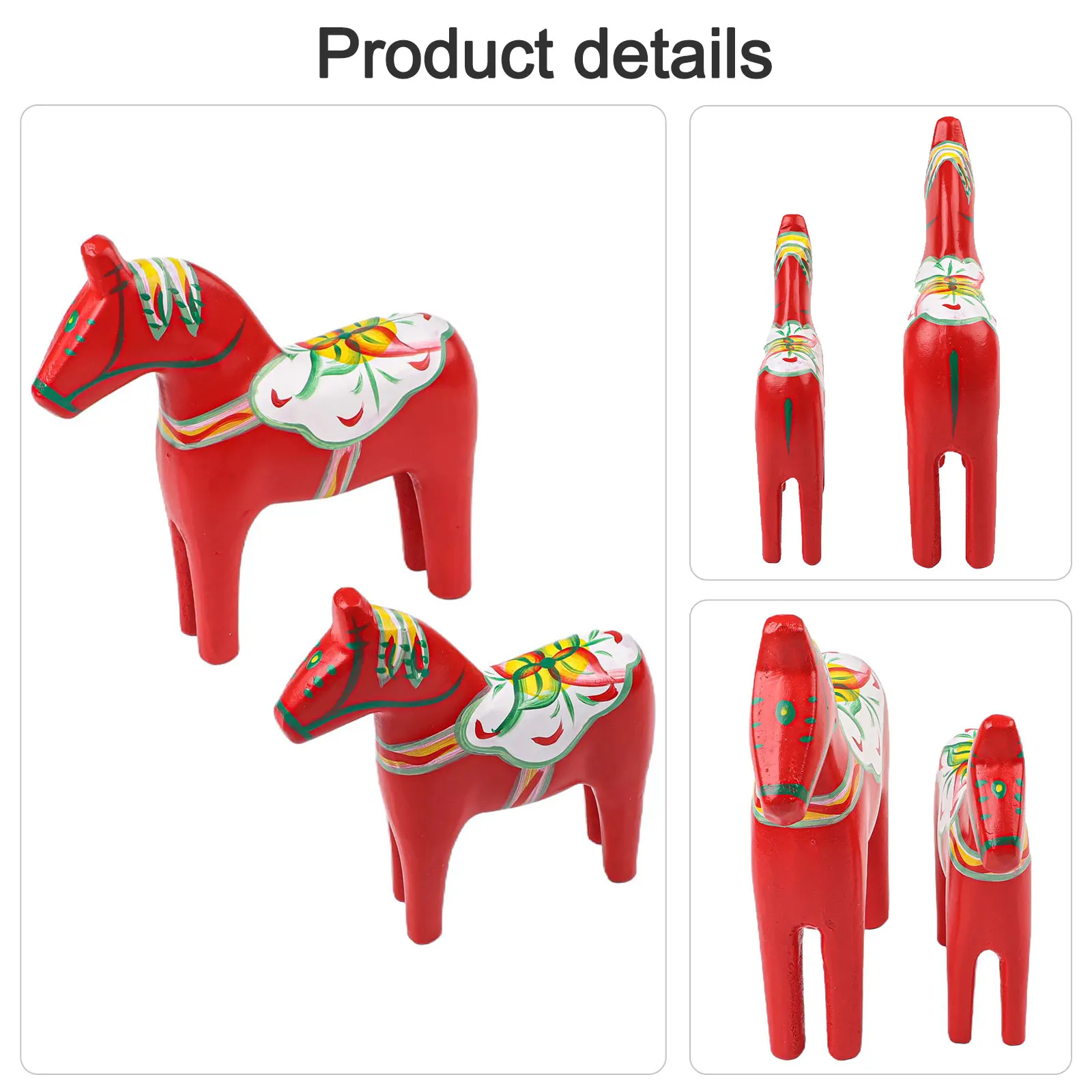 Dala Horse Statue Swedish Dala Horse Traditional Swedish Design Symbol Of Good Luck Hand Painted High-Quality Craftsmanship