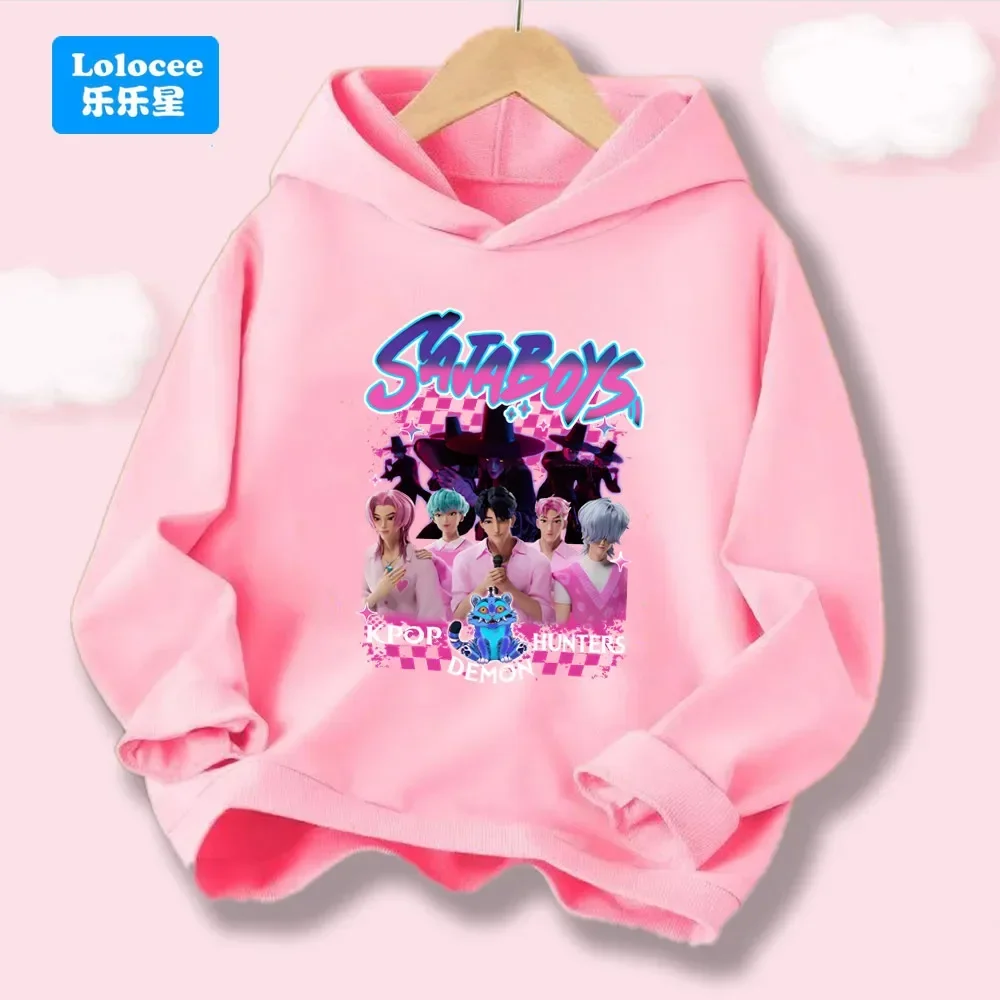 

K-pop Children's Fashion Cartoon Playful Trendy Street Loose Comfortable Warm Daily Autumn and Winter Outdoor Sports Hooded Top
