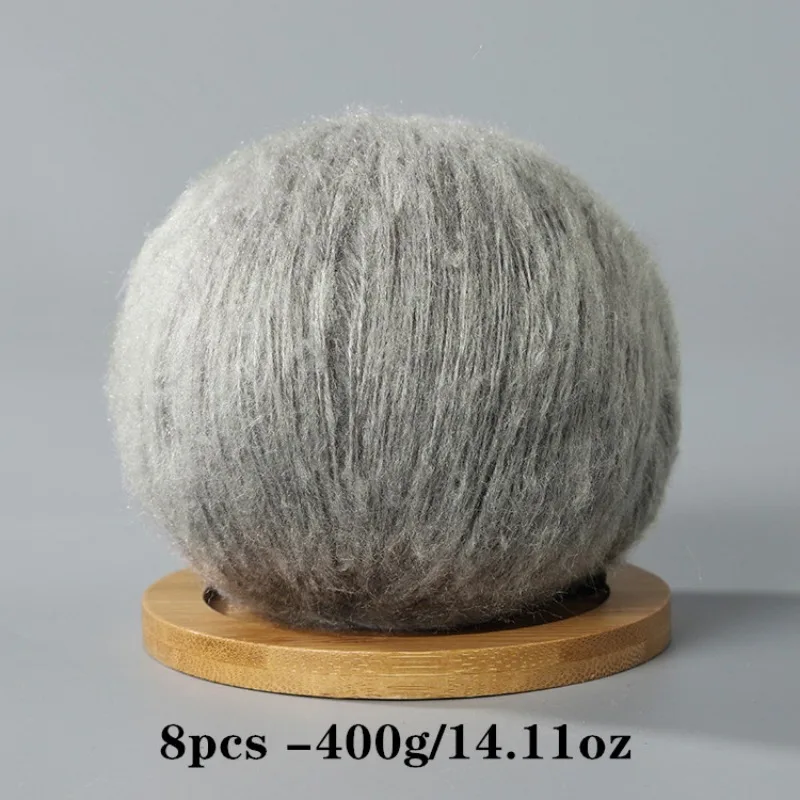 8 Stück 400 g Mohair-Garn zum Häkeln und Stricken, DIY-Haustierspielzeug, DIY-Handwerk, weich, bequem, hautfreundlich, Frühling und Sommer