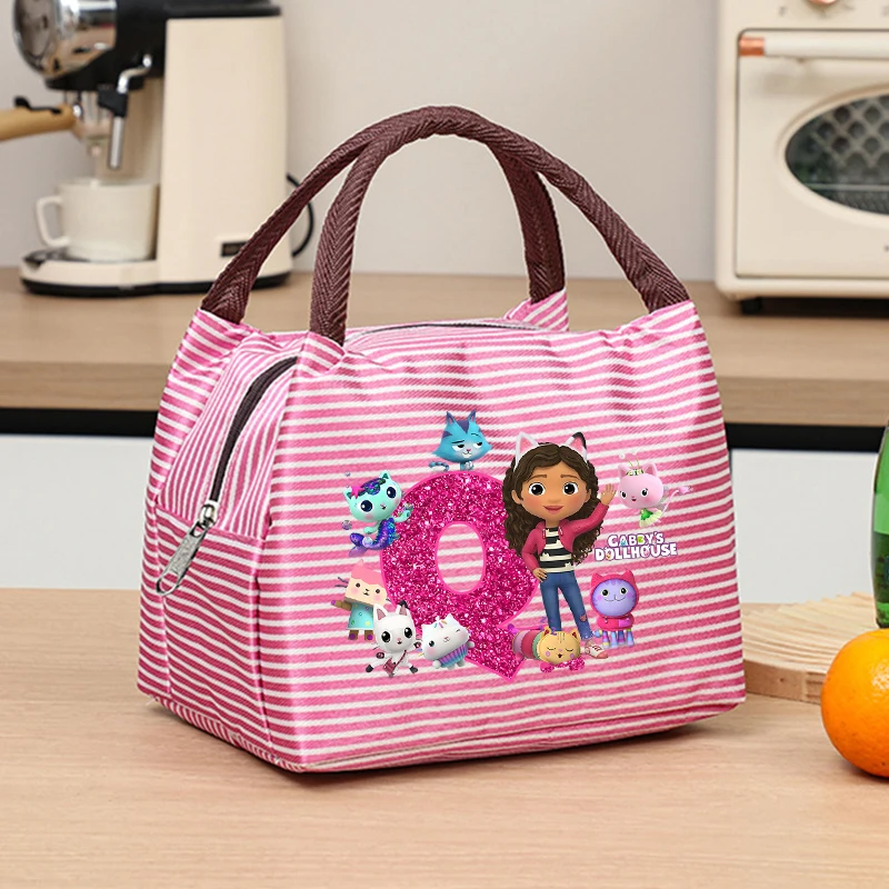 غابي دمية أكياس الغداء المحمولة أنيمي مطبوعة رسالة شريط الفريزر التخييم الغذاء نزهة حقيبة عزل صبي الفتيات حقيبة التخزين