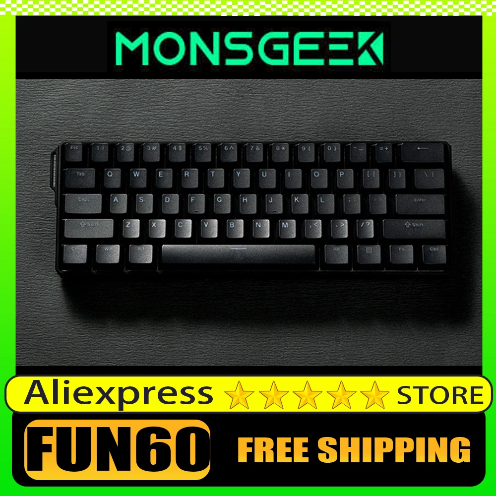

Monsgeek FUN60/FUN60 Pro Механические клавиатуры с магнитным переключателем RGB Light с низкой задержкой Эргономика Пользовательская клавиатура для киберспорта и геймера