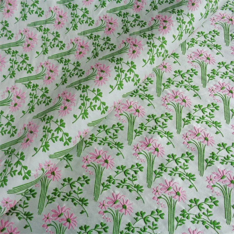 

Modern artistic jacquard fabric with embossed small bouquet dress throw pillow