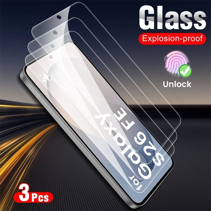 3Pcs 9H Screen Protector Sheet Film for SamsungS26FE GalaxyS26FE Protect Glass for Samsung S26 FE Galaxy S 26 FE 26FE S26FE 2026