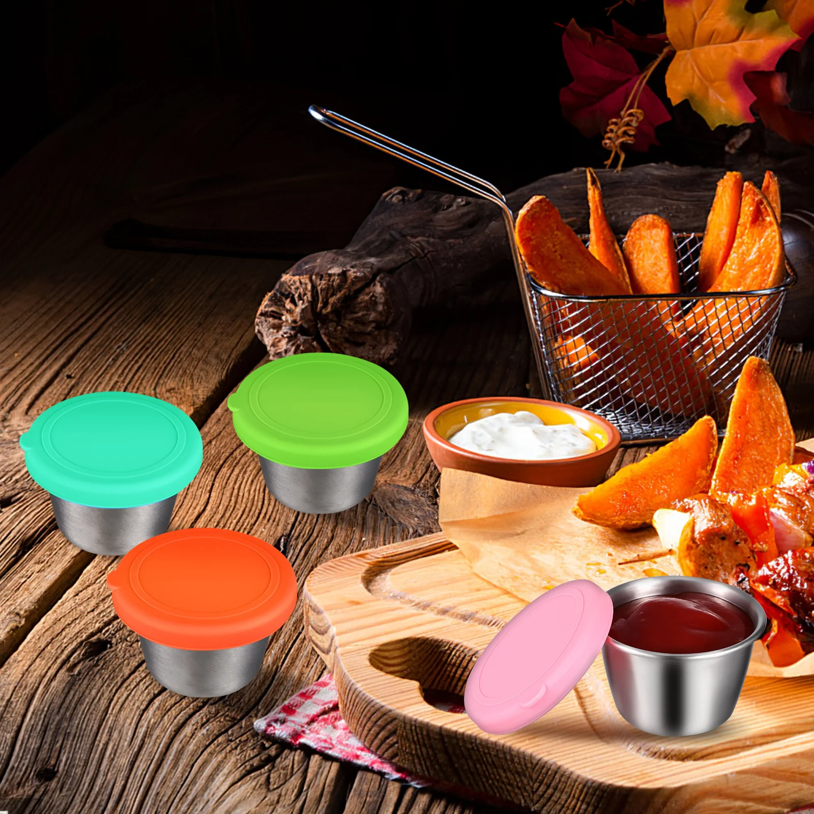 4Pcs Round Silicone Lids Food Storage Safe Materials Tight Fit Easy Clean Multiple Colors Versatile Usage Round Lids