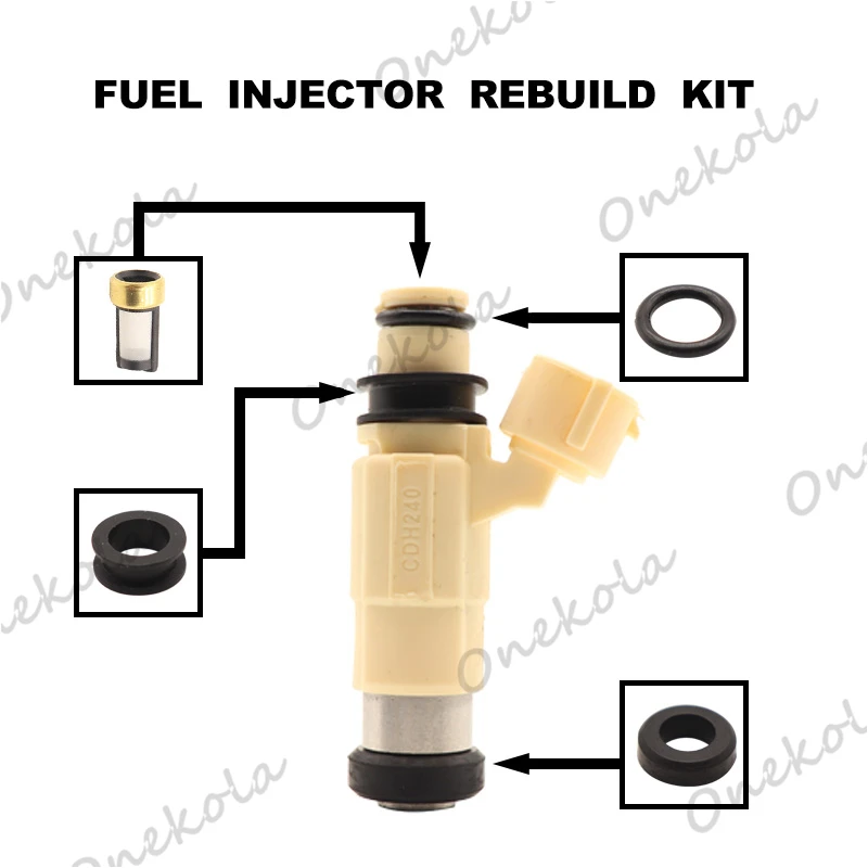 Fuel Injector repair kit Orings Filters for Mitsubishi Lancer 2.0L Galant Eclipse 2.4L CDH-240 69J-13761-00-00 MR507252 F410261