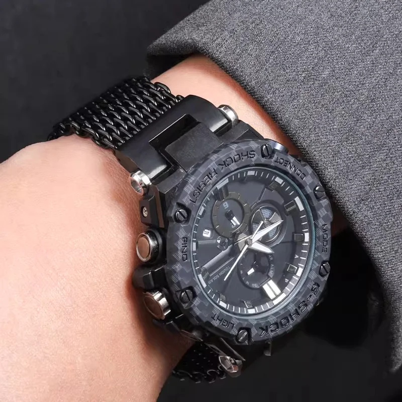 카시오 스틸 하트 노치 스테인레스 스틸 스트랩 GST B100 GST-B100/1110/W300/S310 수정된 금속 시계 스트랩 팔찌