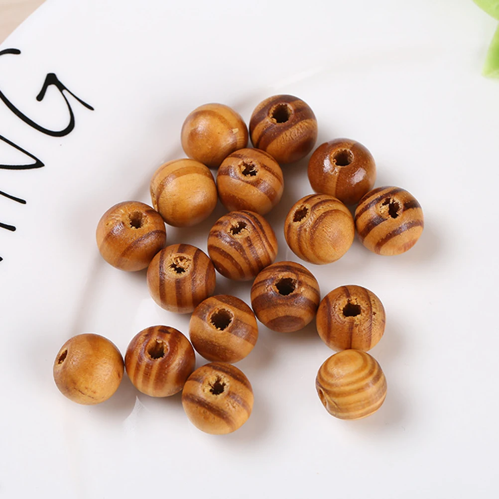 

300 pcs Wooden Beads Natural Wood Jewelry Making Supplies Decorative Tribal Pattern Necklace Bracelet Craft Project