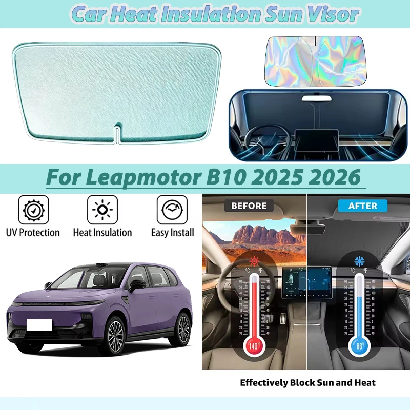 

Front Sunshade For Leapmotor B10 2025 2026 BEV Car Accessories Windshield Window Sun Visor Protection UV Sunscreen Sticker Parts