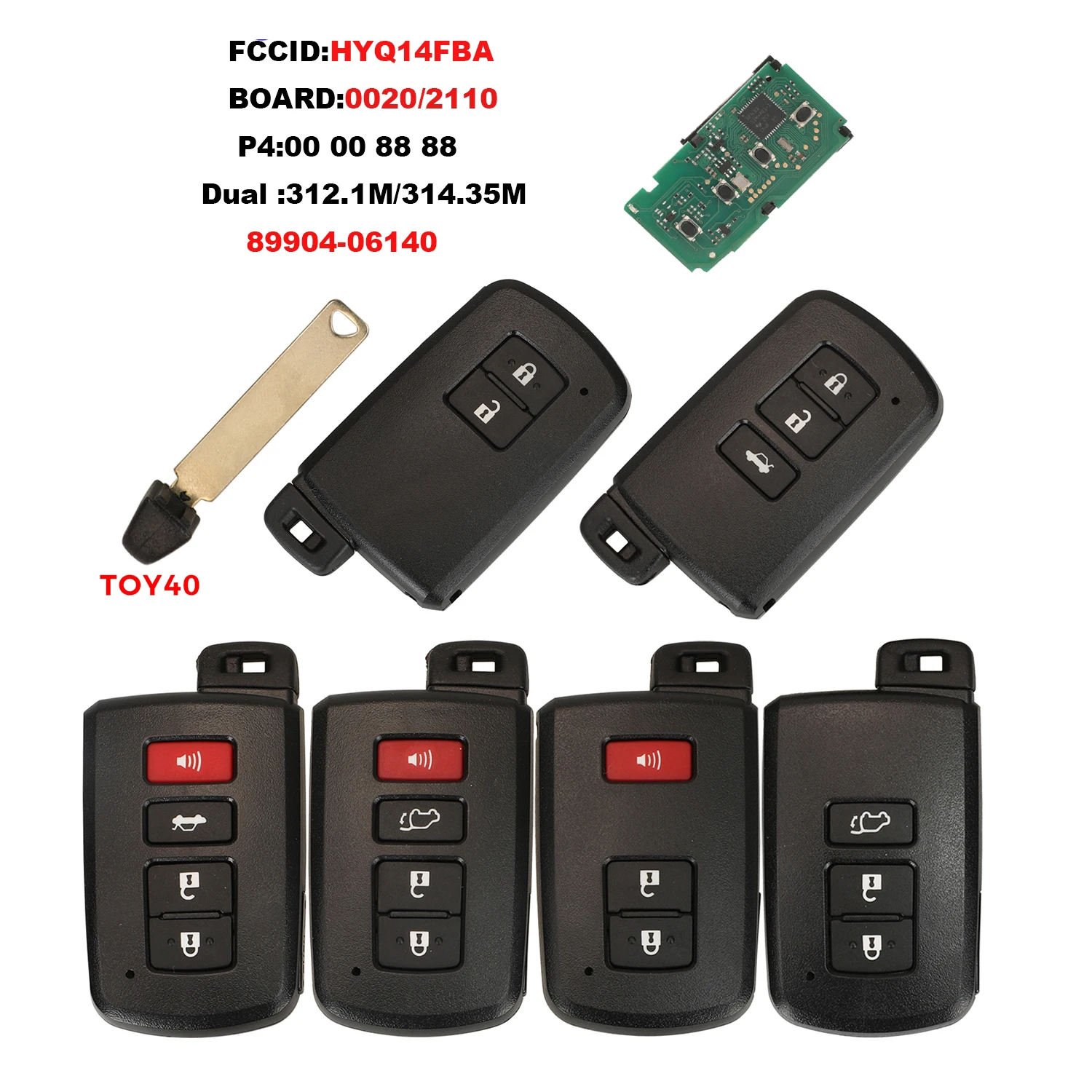 

Пульт дистанционного управления jingyuqin HYQ14FBA для автомобилей Toyota Corolla, Camry, Avalon, Camry Hybrid, Tacoma, Land Cruiser, Prius, Sequoia, Highlander