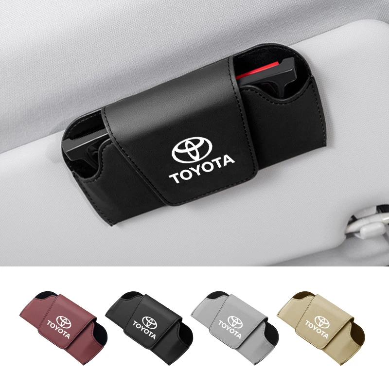 صندوق نظارات السيارة حامل النظارات الشمسية حاجب الشمس لتويوتا كورولا 2020 يارس Aygo GT86 AE110 بريوس RAV4 CHR كامري أوريس #1