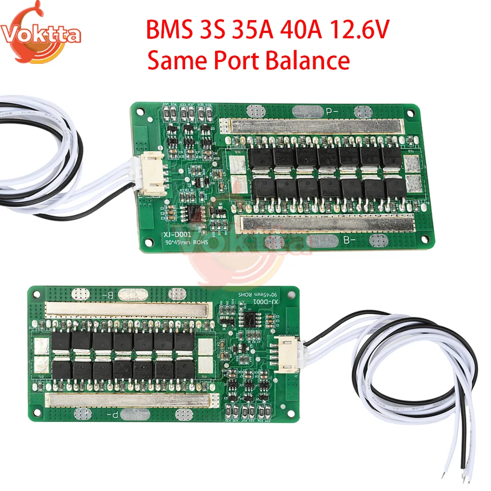 

BMS 3S 35A 40A Li-ion Lithium Battery Protection Board 11.1V 12V 12.6V 18650 BMS Same Port Enhance/Balance Board for Drill Motor