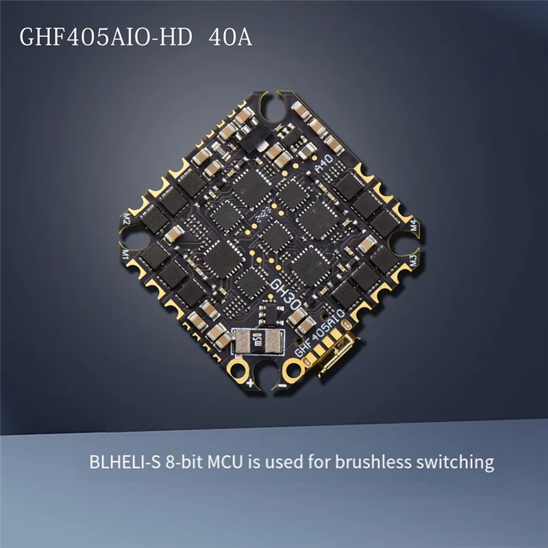 -A89Z GHF405AIO-HD 40A AIO وحدة تحكم في الطيران F405 F4 المدمج في OSD Blheli-S ESC 2-6S Lipo ل RC FPV مسواك سباق بدون طيار
