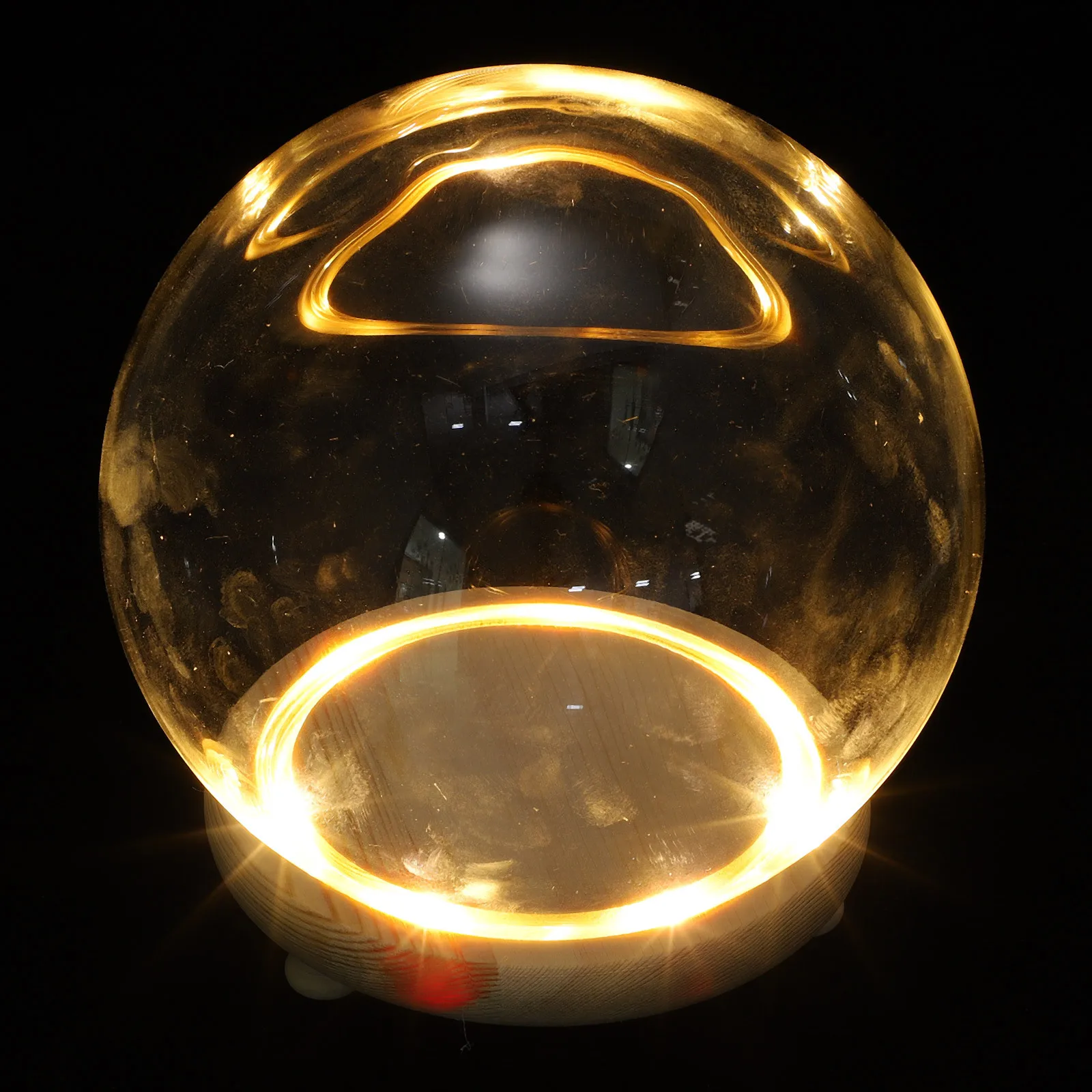 

1 set Glass Dome Decor Eternal Cover Glowing Diy Preserved Flower Display Wood Base Desktop Adornment Luminous Glass Cover Micro