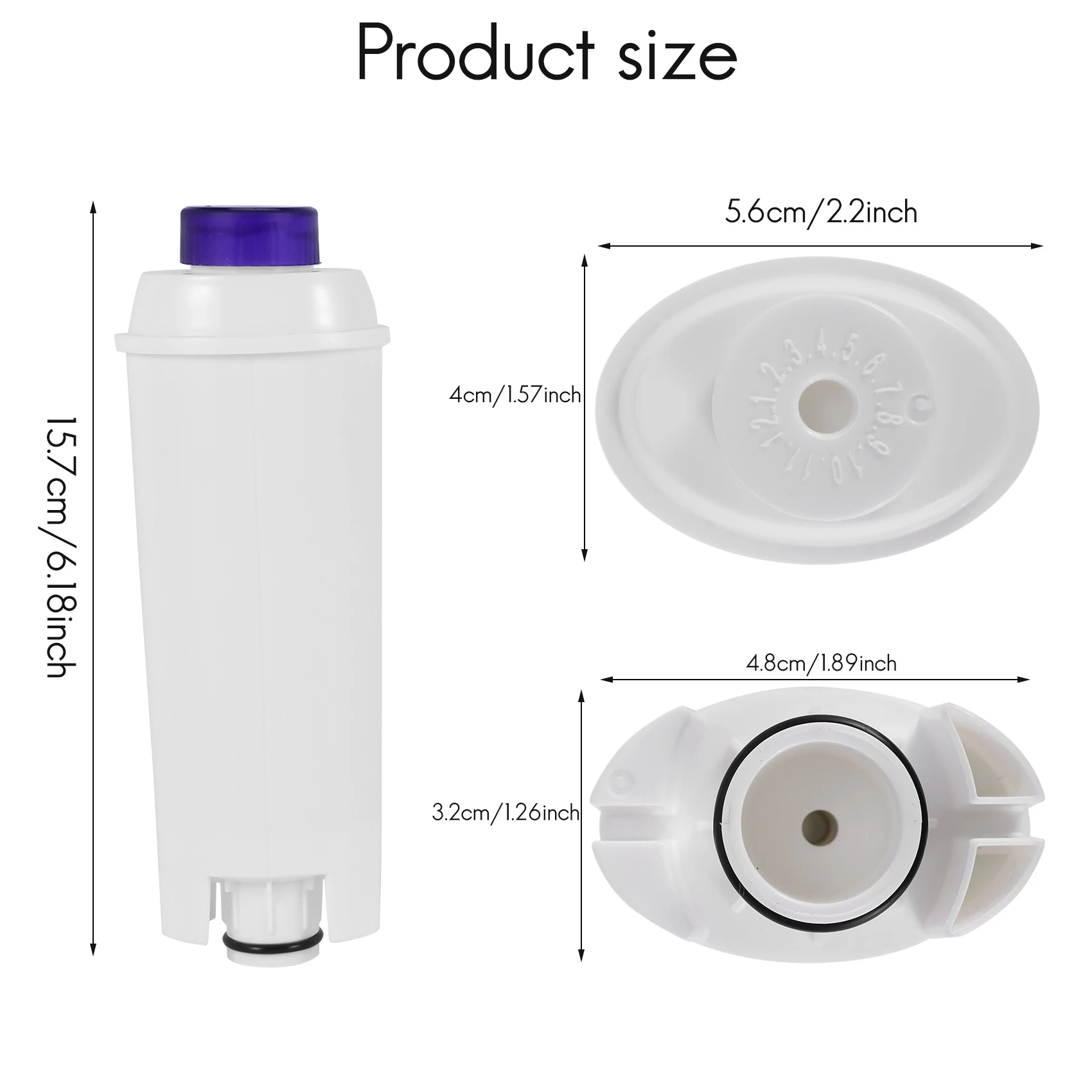 MEIMEI- 3 Packs Coffee Machine Water Filter for Delonghi DLSC002 Replacement Filter Cartridge with Activated Carbon