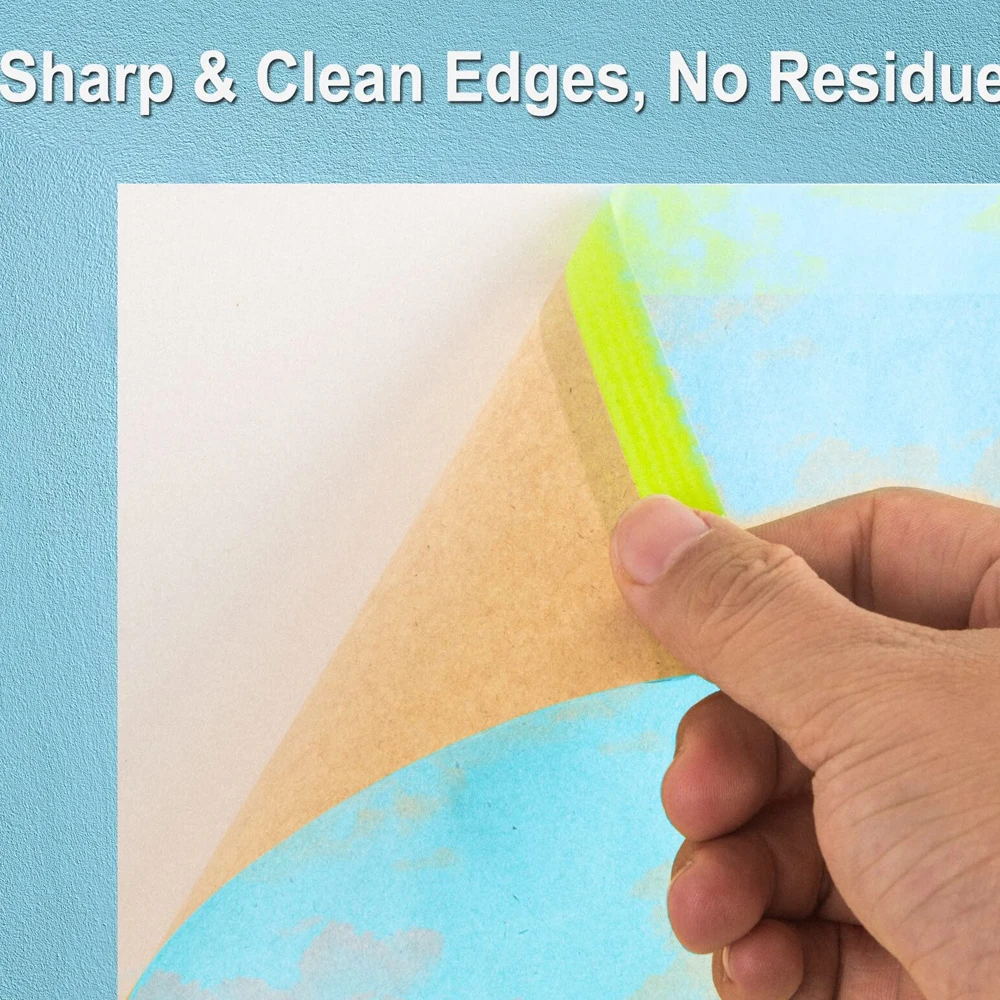 Pre-Taped Masking Paper for Painting Tape and Drape Painters Paper Protective Paper Roll for Covering Skirting, Frames, Cars
