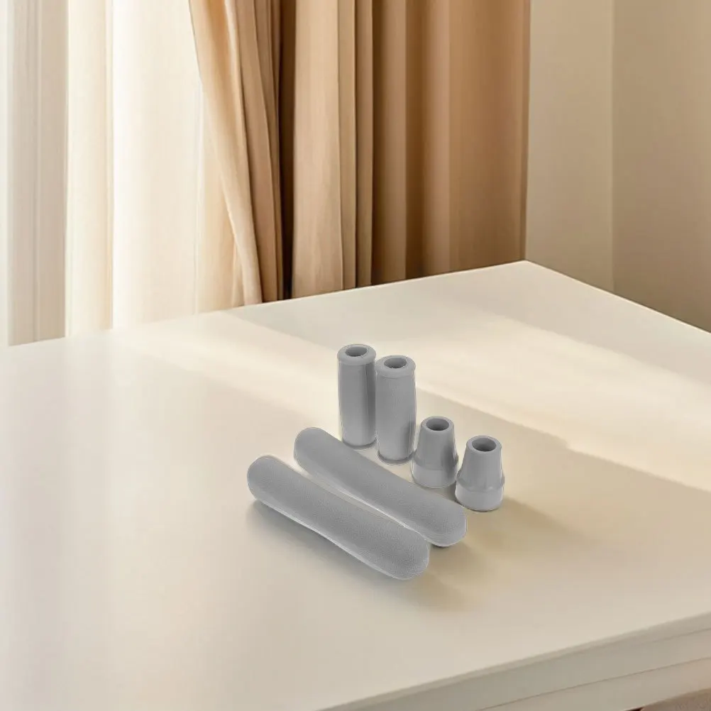 

Crutch Replacement Pads Set with Anti Slip Rubber Cane Tips Hand Grips and Underarm Covers for Walking Sticks Support