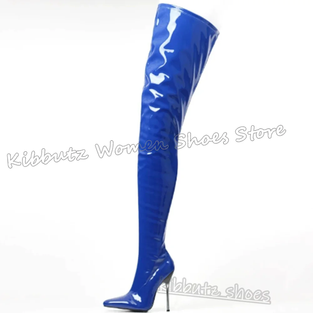 Sobre o joelho botas de couro estilo misto novidade moda luxo sexy picante menina sapatos cor sólida apontou toe fino salto alto novo