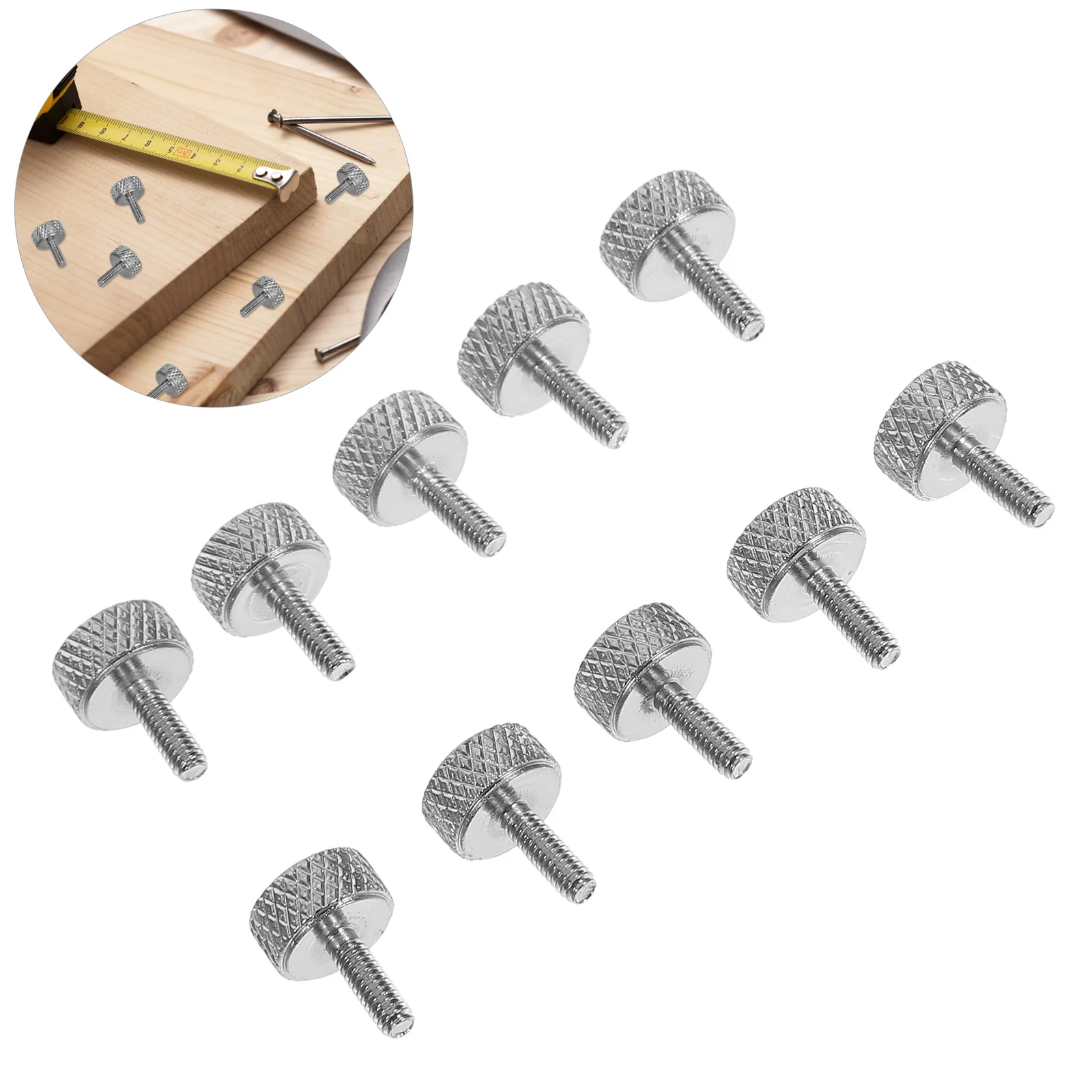 

10pcs Calipers Locking Screw Set High-Strength Metal Replacement For Precision Measurement Caliper Accessories Thumb
